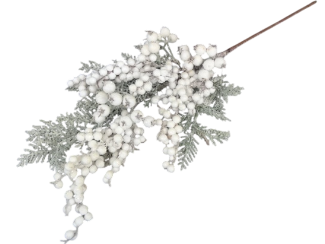 Creanga decorativa Craciun cu macese albe 60 cm [1]