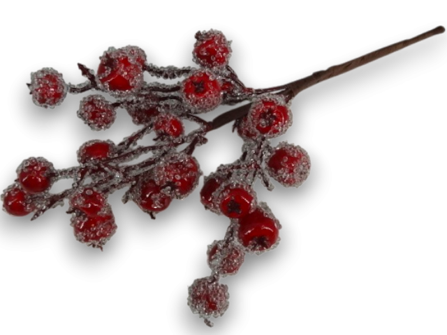 Creanga macese inghetate glitterate 35 cm [1]