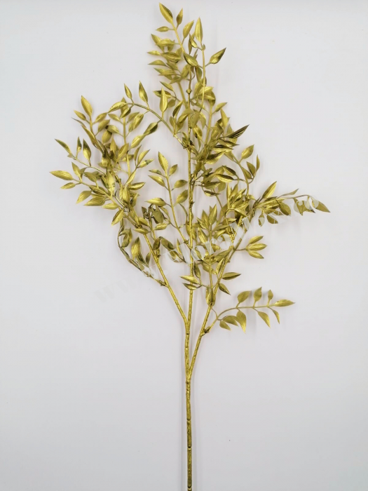 Creanga ruscus artificial auriu pentru aranjamente 75 cm [2]