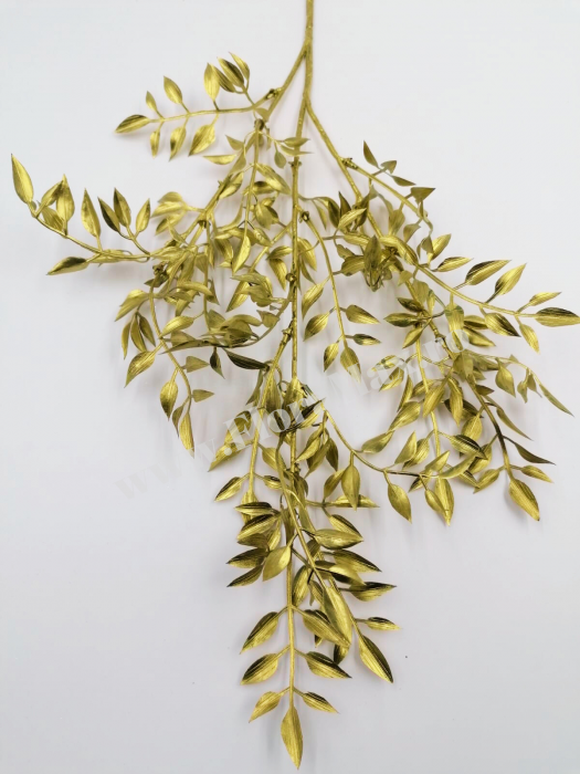 Creanga ruscus artificial auriu pentru aranjamente 75 cm [3]