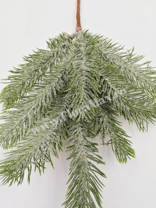 Crenguta brad artificial ninsa cu sclipici pentru aranjamente Craciun 40 cm [3]