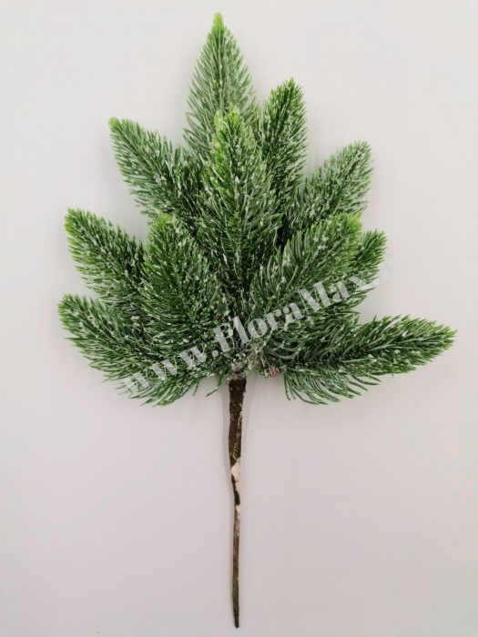 Crenguta brad artificial ninsa pentru aranjamente Craciun 26 cm [2]