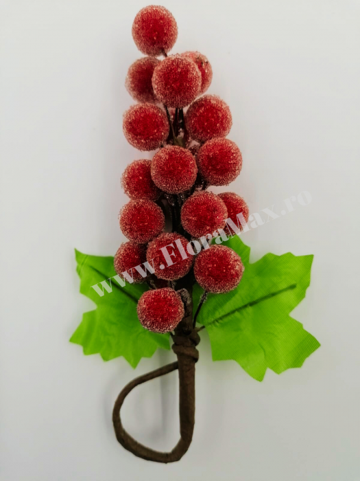 Merisoare inghetate gliterate rosii 16 cm [2]