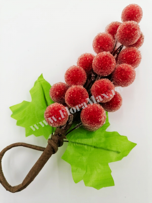 Merisoare inghetate gliterate rosii 16 cm [1]