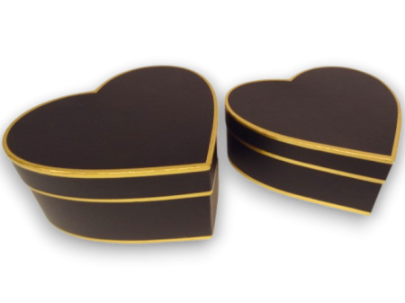 Produse - Cutii pentru flori si aranjamente in forma de inima negre