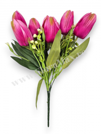 Buchet 7 Lalele Artificiale Textil – flori decorative premium [1]