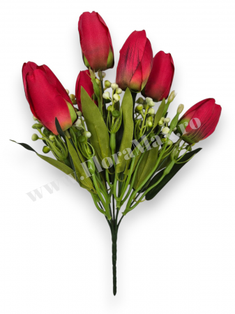 Buchet 7 Lalele Artificiale Textil – flori decorative premium [1]