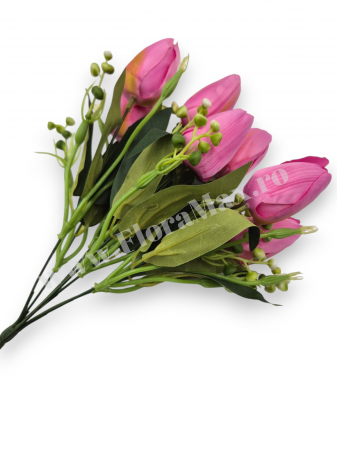 Lalele - Buchet 7 Lalele Artificiale Textil – flori decorative premium