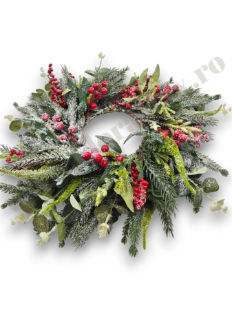 coronita-craciun-brad-eucalipt-bilute-rosii-42cm-premium [1]