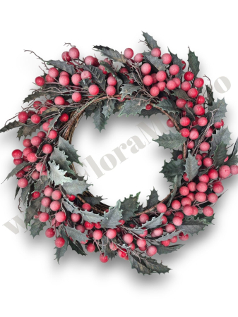 Coronite - coronita-craciun-brad-verde-bilute-rosii-46cm-floramax