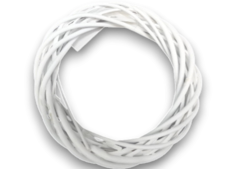 Coronita decorativa din rattan alb pentru Craciun, Paste si aranjamente florale