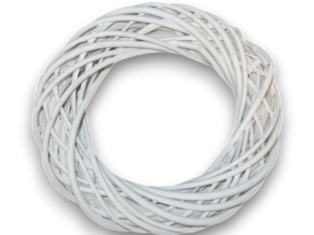 Coronita decorativa din rattan alb pentru Craciun, Paste si aranjamente florale