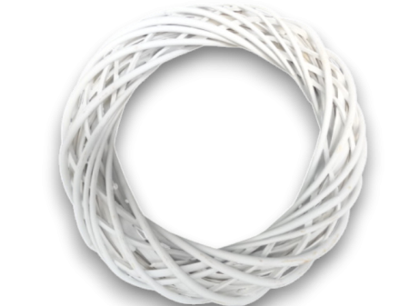 CRACIUN 2025 - Coronita decorativa din rattan alb pentru Craciun, Paste si aranjamente florale