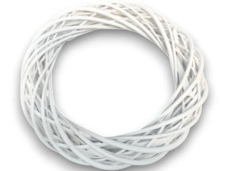 CRACIUN 2025 - Coronita decorativa din rattan alb pentru Craciun, Paste si aranjamente florale