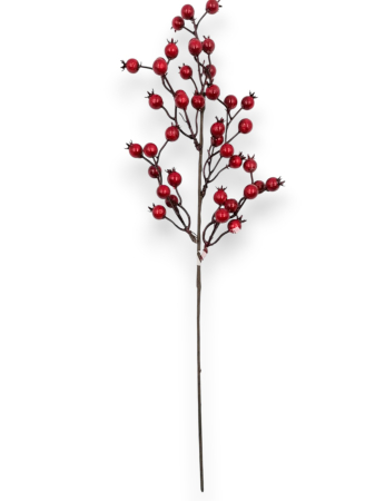 Creanga Craciun  cu macese rosii pentru decoratiuni aranjamente 50 cm [1]