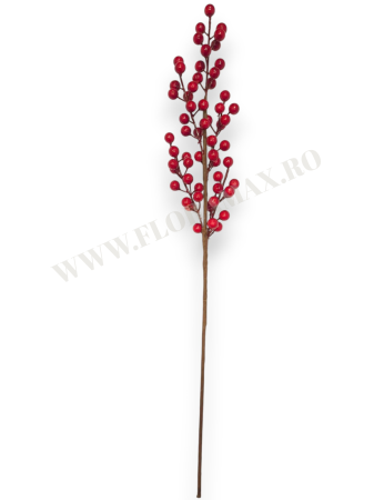 Creanga pentru aranjamente Craciun cu bilute rosii 62 cm [2]