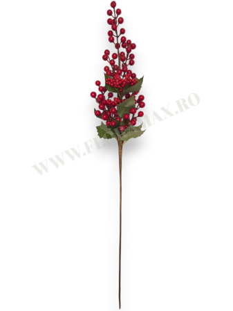 Creanga pentru aranjamente Craciun cu bilute rosii 70 cm [2]