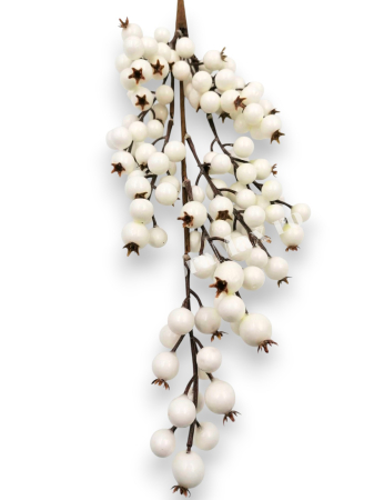 Crenguta macese albe perlate pentru aranjamente Craciun  85 cm [2]