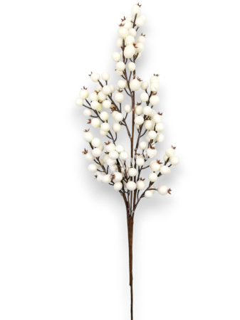 Crenguta macese albe perlate pentru aranjamente Craciun  85 cm [1]