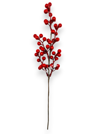 Crenguta pentru aranjamente Craciun cu bilute rosii 40 cm [1]