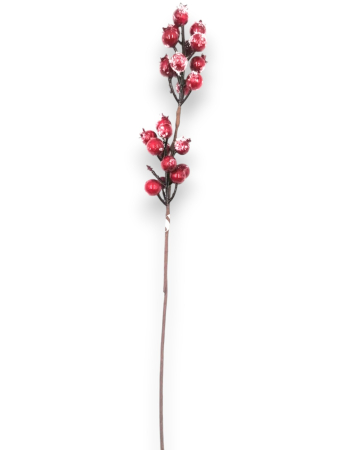 Crenguta pentru aranjamente Craciun cu bilute rosii 52 cm [1]