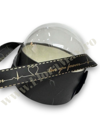 Cutii pentru flori - Cutie cupola rotunda cu dom transparent 14x14 cm