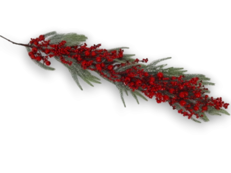 Ghirlanda de Brad cu bilute ilex rosu 96 cm