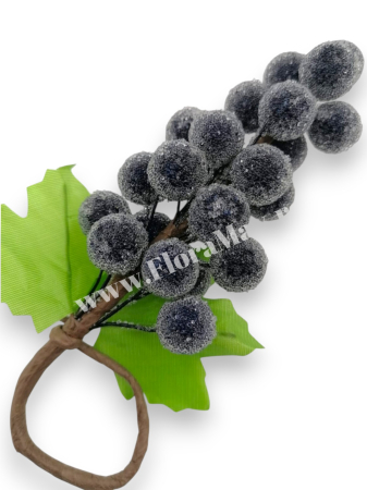 Produse - Merisoare inghetate gliterate mov 16 cm – decoratiuni artificiale Craciun
