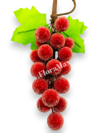 Merisoare inghetate gliterate rosu 16 cm – decoratiuni artificiale Craciun [2]