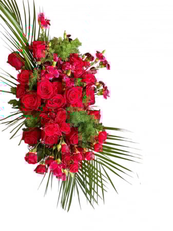 Aranjament pe Buret din 15 Trandafiri 7 fire Mini Rose si Foliaj  [1]