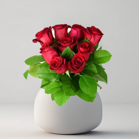 Aniversare de cuplu - Buchet 9 trandafiri rosii