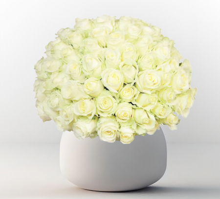 Aniversare de cuplu - Buchet cu 101 Trandafiri Albi