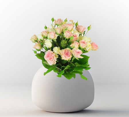 Zi de naștere - Buchet cu 5 minirosa albi-roz