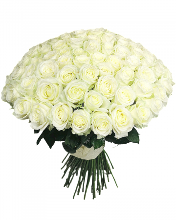Flori pentru Iubită - Buchet 101 trandafiri albi