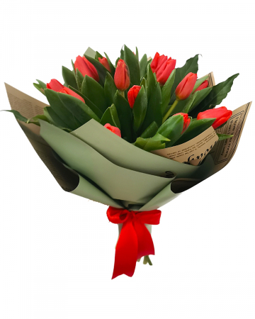 Flori pentru Fiică - Buchet 19 lalele roșii
