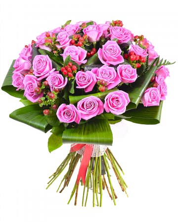 Buchete Flori - Buchet de lux cu trandafiri roz