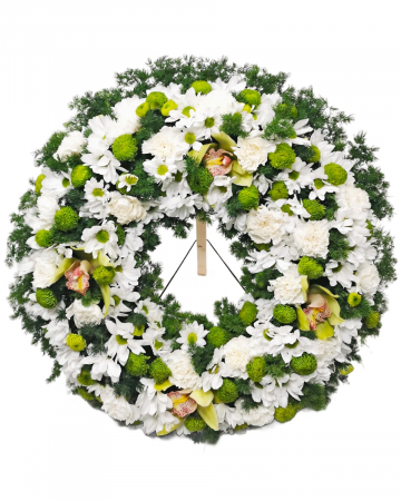Coroane funerare rotunde - Coroană funerară rotundă cu suport