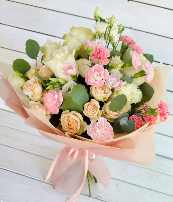 Buchet alb roz delicat [2]