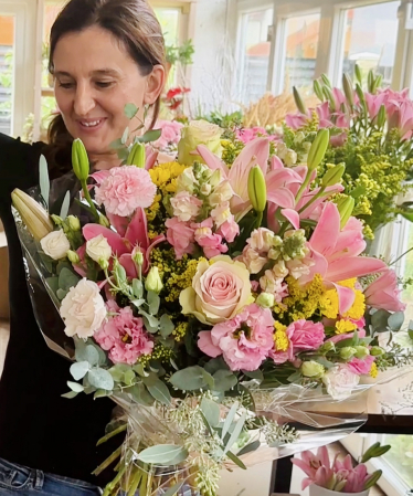 BUCHETE FLORI - Buchet Flori de Vara Roz Galben