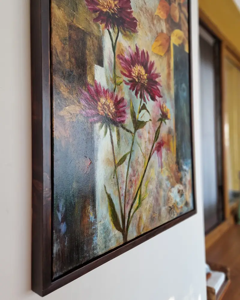 Tablou pictat manual „Între anotimpuri” – pictură originală Flow Art [5]