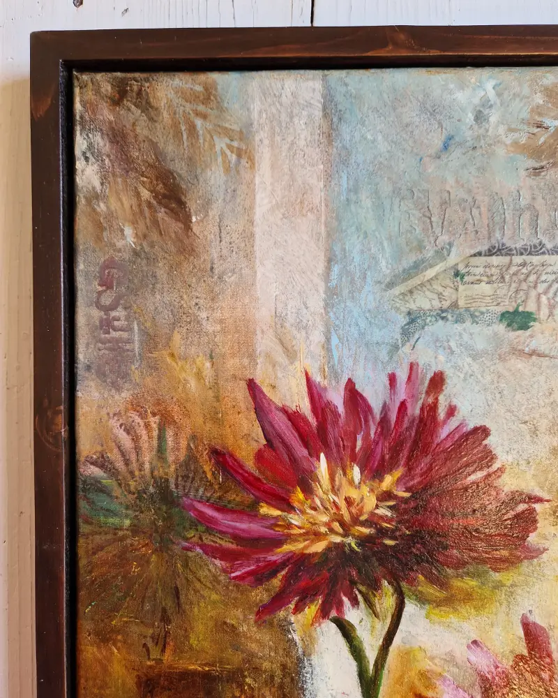 Tablou pictat manual „Între anotimpuri” – pictură originală Flow Art [3]