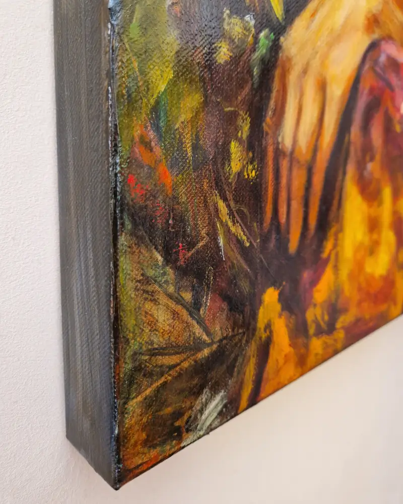 Tablou pictat manual în ulei, tehnică mixtă – Frida Kahlo [3]