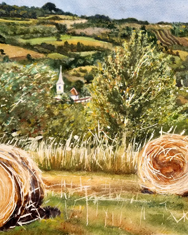 Nostalgia Baloților de Fân - Pictură în Acuarelă [5]
