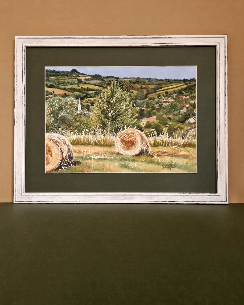 Nostalgia Baloților de Fân - Pictură în Acuarelă [7]