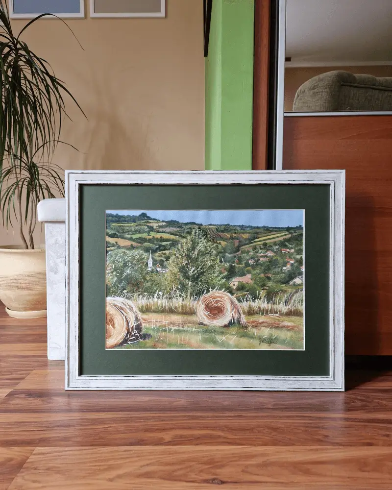 Nostalgia Baloților de Fân - Pictură în Acuarelă [1]