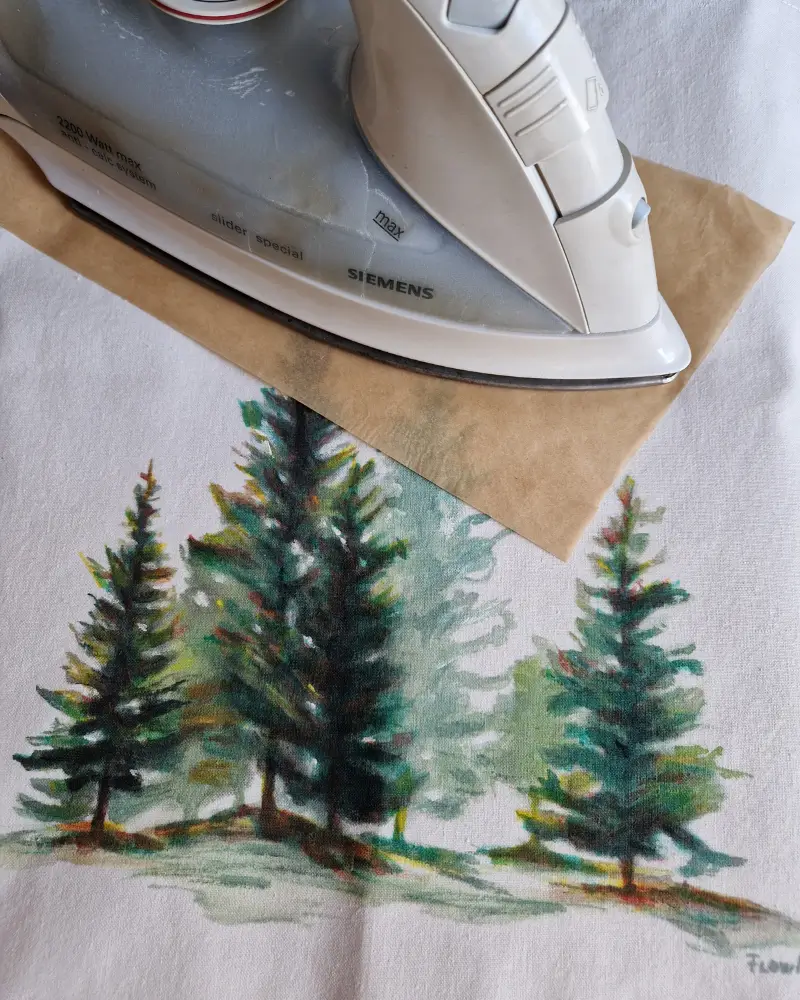 Sacoșă pictată manual cu brazi – design original Flow Art [2]