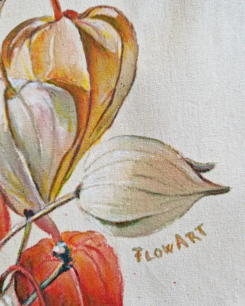 Sacoșă pictată manual – Lampioane de toamnă | Fabricat în România [3]