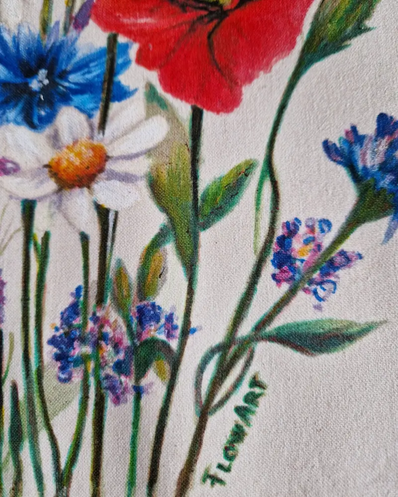 Sacoșă pictată manual cu flori de câmp – Culori de câmp [3]