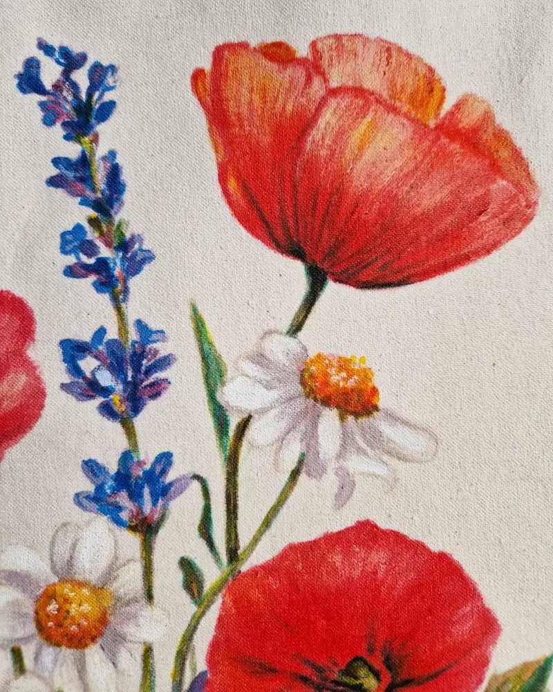 Sacoșă pictată manual cu flori de câmp – Culori de câmp [2]