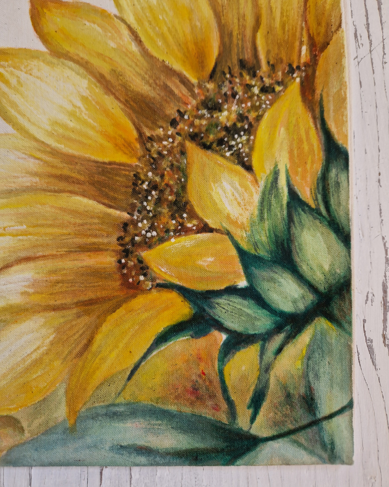 Sacoșă pictată manual cu floarea-soarelui – Flow Art România [2]